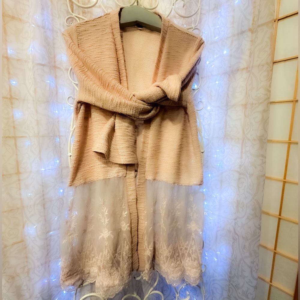Vintage Cupio Lacey Layering Sweater in Antique Pink